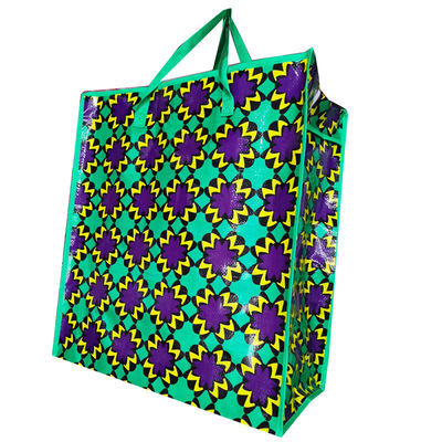 تصميم الطباعة حسب الحجم المنسوجة pp زيب التسوق أكياس البولي بروبيلين المورد