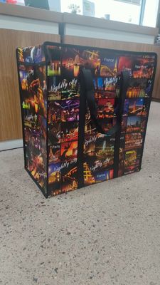 حقيبة تسوق مصنوعة من نسيج PP مخصصة من الحبر الصديق للبيئة سعة 10 كجم