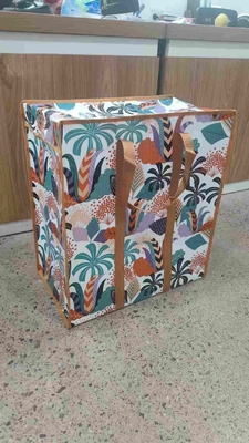 حقيبة تسوق منسوجة من البولي بروبلين مخصصة مع إغلاق مخيط بسعة 10 كجم